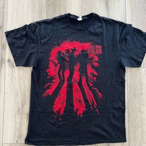 Walking Dead Black and Red Graphic T-Shirt